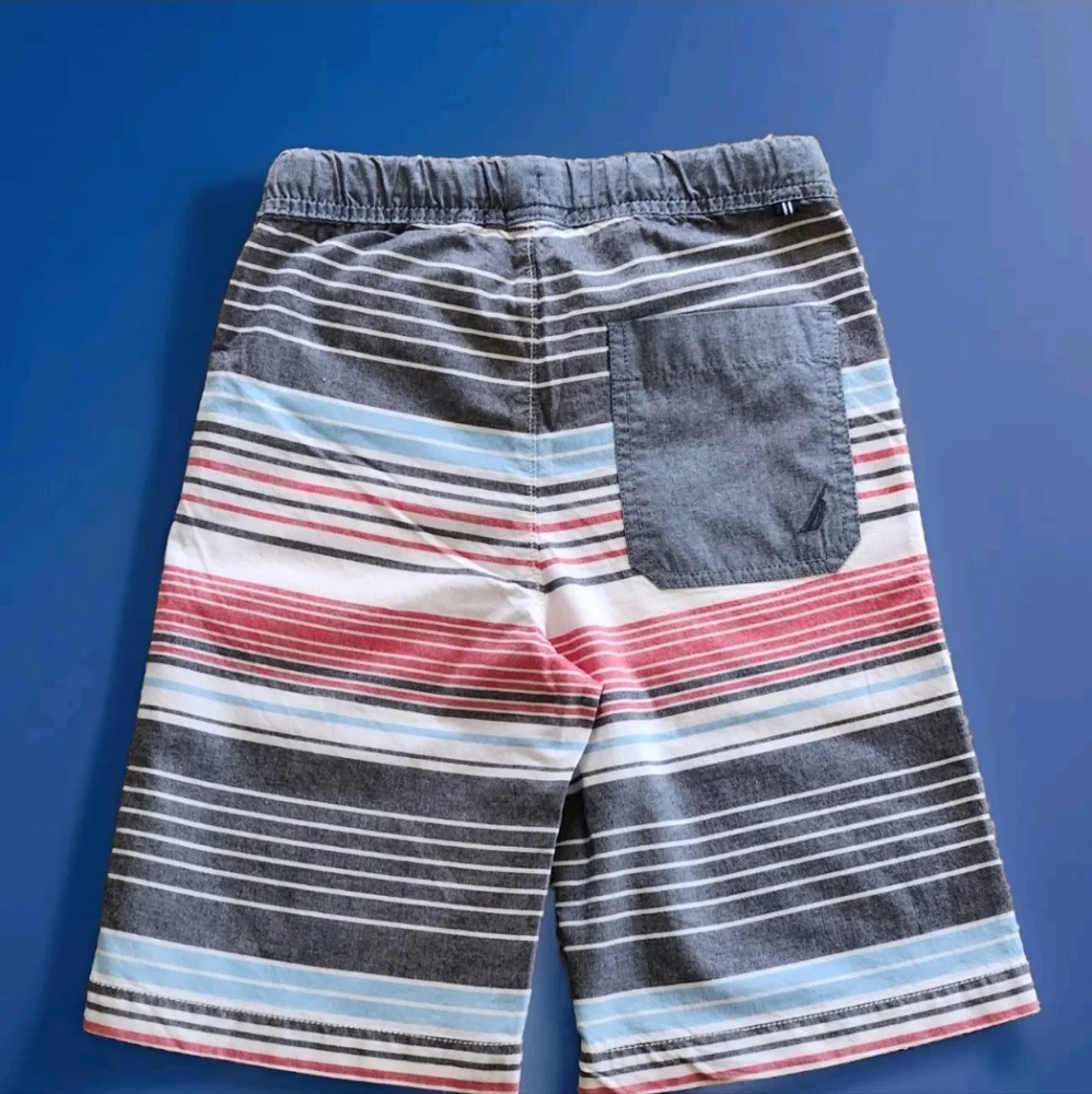 Nautica Boys Striped Shorts Size 10 Colors red white dark and light blue